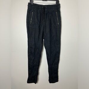 ATHLETA- Cabo Linen Joggers Black‎ Beach Resort  Sz 10T Pull On Drawstring